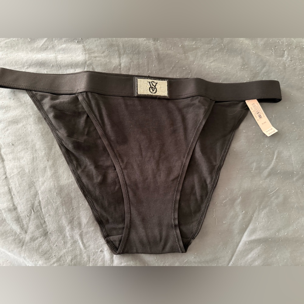Victorias Secret Shine Patch Logo Tanga Panty XL